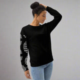 A comfortable unisex sweatshirt showcasing a unique and vibrant all-over print design with a soft fleece lining.