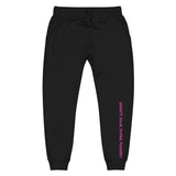 Unisex fleece sweatpants with ribbed cuffs, multiple pockets, and a cozy fleece lining.

