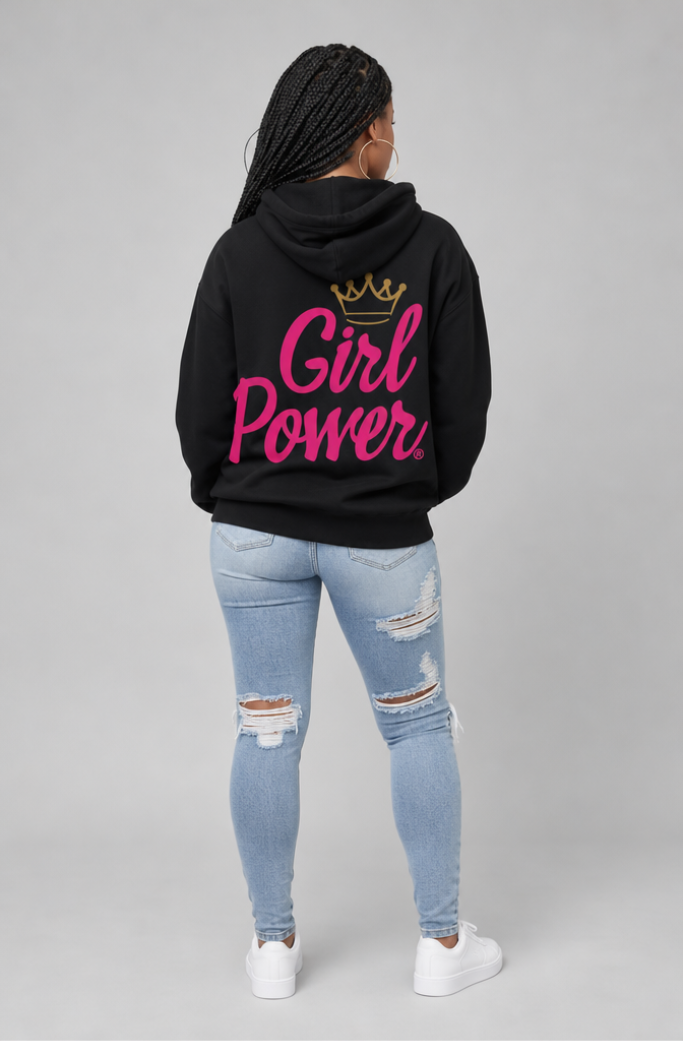 Girl Power Crown-Back Hoodie